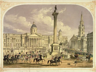 Trafalgar Square, publicado por los Hermanos Dickinson, siglo XIX